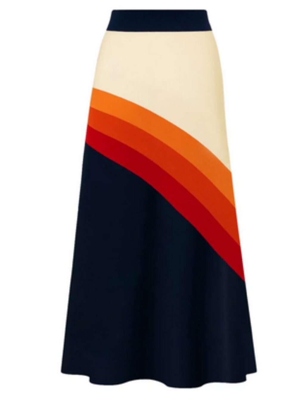 Multicolour, Diagonal Stripe Retro Oxknit Skirt - Size L - Picture 5 of 5